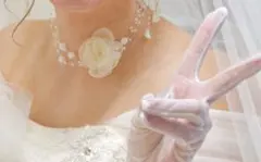 花モチーフパールネックレス ホワイト 結婚式