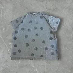 00's ドット柄 グレー ゆったり Tシャツ カットソー 半袖 裾スリットのサムネイル