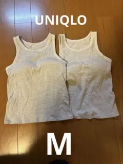 ユニクロ　アメリカンスリーブ　リブブラトップ　2着　グレー　M