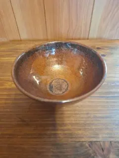 天目茶碗　赤茶　 抹茶碗　茶道具　お碗　飴釉　陶器　器　茶器　茶道　作家不明