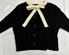 【新品・タグ付き‼️】SHEIN Dazy ブラック リボン付きニットMサイズ