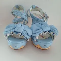 LIZ LISA★リボン ウェッジソール サンダル ライトブルー★リズリサ☆新品のサムネイル