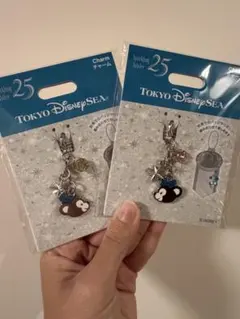ディズニーシー　25周年　チャーム　ダッフィー&シェリーメイ