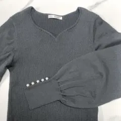 レディースニット長袖　ネイビー　Lサイズ　匿名配送