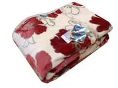 送料無料【新品】シングル毛布 静電気抑制 【シルキータッチ　一重毛布】レッド