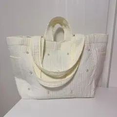 大容量パールヌビバッグマザーズバッグ　ホワイト