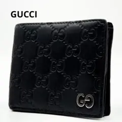 極美品✨ GUCCI 二つ折り財布 ドリアン シマ GG 総柄 ブラック グッチ 二つ折り財布 ドリアン シマレザー GG柄 ブラック - メルカリ