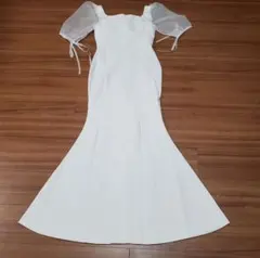 ドレス パーティードレス フォーマル 結婚式 ホワイト マーメイド