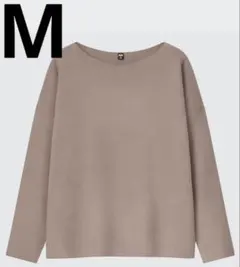 ユニクロ　スフレヤーンボートネックセーター（スムース・長袖）　ベージュ