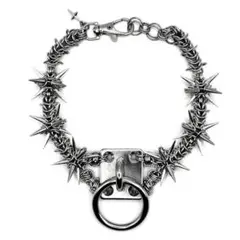 chainmail】silver spike necklace grunge - メルカリ