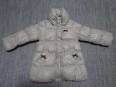 ミキハウス バレリーナ ベージュ ダウンコート リボン装飾