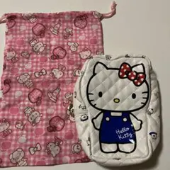 ハローキティ キルティングポーチと巾着セット