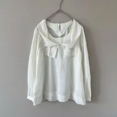 ギャミヌリィ［M］上品ナチュラル◎ビッグリボン◎クルーネックシアーブラウスのサムネイル