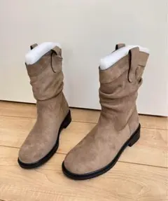 スエードブーツ ブラウン 裏起毛 レディース 240