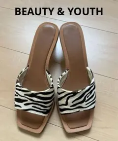 BEAUTY&YOUTH 美品ミュールゼブラプリントセットバックミュールのサムネイル