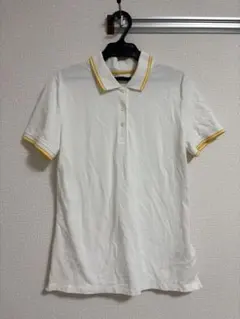 BROOKS BROTHERS ホワイト/イエロー M ポロシャツ