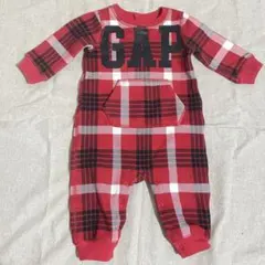 BabyGAP 赤・黒・白 チェック柄ロンパース