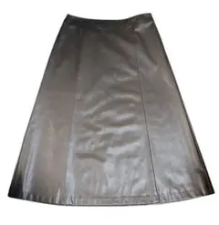 Lサイズ　ジェイプレス J.PRESS 合成皮革　フレアスカート ロング丈