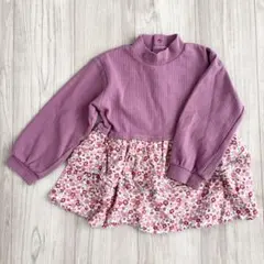 女の子　長袖　花柄　チュニック　トップス　110　キムラタン