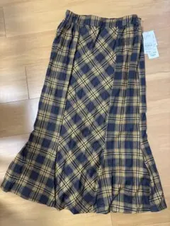 novem9 チェックマーメイドスカート