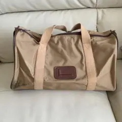 ベージュ ナイロン ボストンバッグ　Lancel