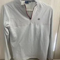 ハーフジップチェック柄シャツ