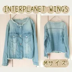 INTERPLANET WINGS♡ノーカラーデニムジャケット【Mサイズ】