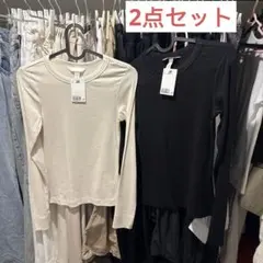 h&m リブトップス 2枚セット