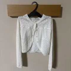 組曲　美品白カーディガンボレロ120〜130㎝入学式発表会春服