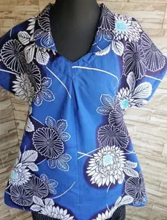 着物リメイク 丸襟プルオーバー ブラウス