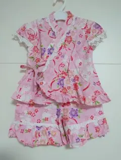 夏物子供服 甚平 女の子 ９０ ピンク