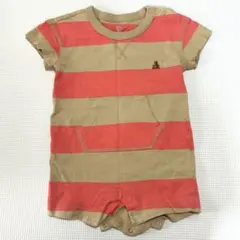 Baby GAP 半袖ロンパース 80 ブラナンベア ストライプ ベビー服