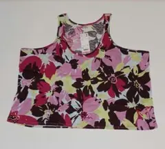 [新品タグ付き]ユニクロ スラブ プリントタンクトップ ピンク Mサイズ