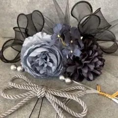 髪飾り　成人式　卒業式　結婚式　和装　振袖　七五三　シルバー　黒　ブルーグレー