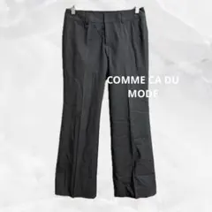 b516【コムサデモード】センタープレスストレートワイドパンツモード　綿シルク