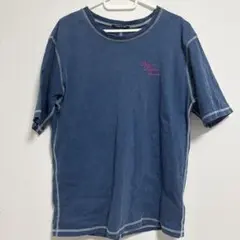one way 半袖Tシャツ ブルー 刺繍 ワンポイントのサムネイル