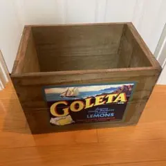 ヴィンテージ GOLETA LEMONS 木製 ウッドボックス 収納箱 重量あり ヴィンテージ 木製 ウッドボックス 収納箱 重量大 木箱 コンテナ