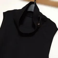 ノースリーブ ハイネック 黒 チュニック