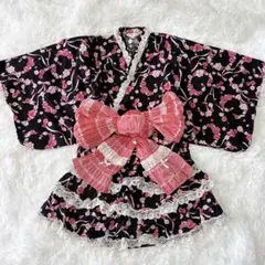浴衣ドレス 帯 地雷系 量産型 y2k 紫 姫ギャル スミレとハート