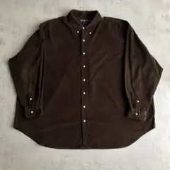 Ralph Lauren 細畝 コーデュロイBDシャツ ブラウン ビッグサイズ