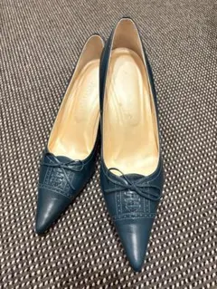 ★新品訳あり★ディープブルー ハイヒール24.5cm レースアップ クラシカルのサムネイル