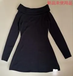 GRL オフショルダーニットミニワンピース 黒