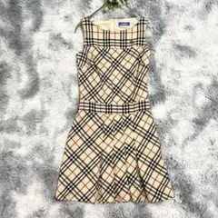 美品　バーバリーブルーレーベル ノバチェック　ワンピース　ホースマーク　36
