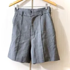 レイビームス ハイウエスト スラックス ショートパンツ グレー(S)のサムネイル
