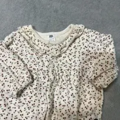 フタフタフリル付きチェリープリントロンパース 50-60cm