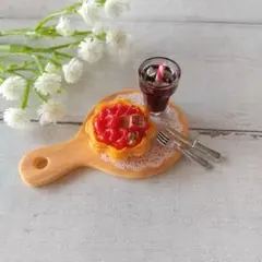 ミニチュア いちごタルト #1642　　プレート アイスコーヒー