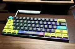 60% ゲーミング キーボード(ラピトリ搭載)コイルケーブル キーキャップ