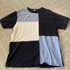 EDWIN カラーブロック Tシャツ ネイビー ホワイトのサムネイル
