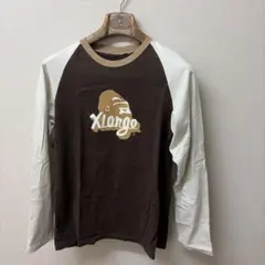 XLARGE ラグラン長袖Tシャツ ブラウン×ホワイトのサムネイル