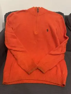 ラ*ン様 POLO RALPH LAURENハーフジップスウェット　オレンジXS